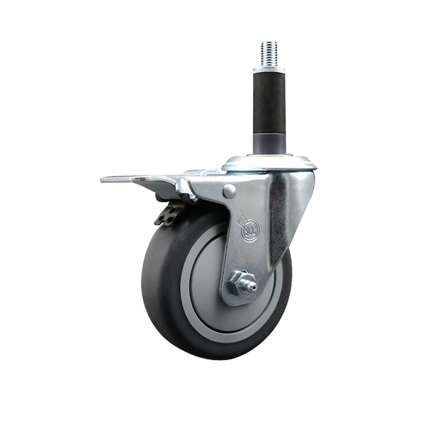 4'' Thermoplastic Rubber Swivel 1'' Expanding Stem Caster Total Lock Brake
